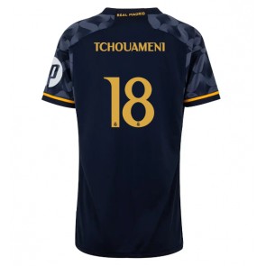 Real Madrid Aurelien Tchouameni #18 Gostujuci Dres za Ženska 2023-24 Kratak Rukavima